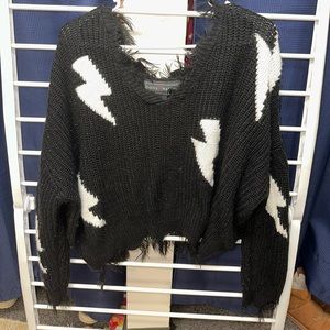 distressed cropped sweater